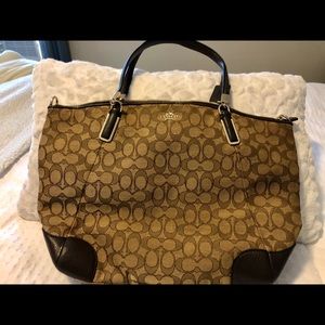 Coach tan/brown canvas